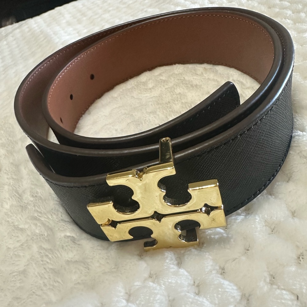 Tory Burch Black and Brown Men's Belt